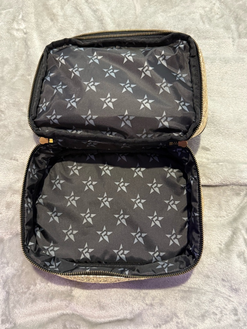 Rebel Athletic Gold Glitter Cosmetic Travel Case - Picture 5 of 6